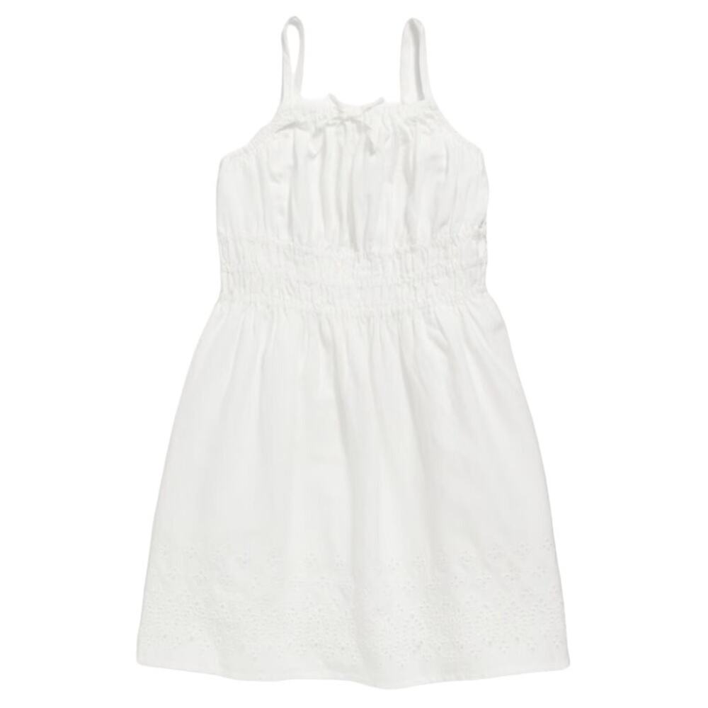 Old Navy Toddler Girls Sleeveless Tie-Front Cutwork Dress in White, Size 2T